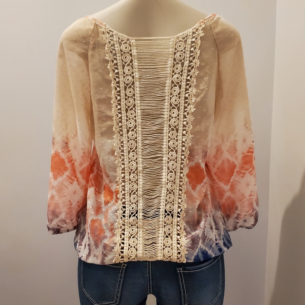 - Crocheted back boho top